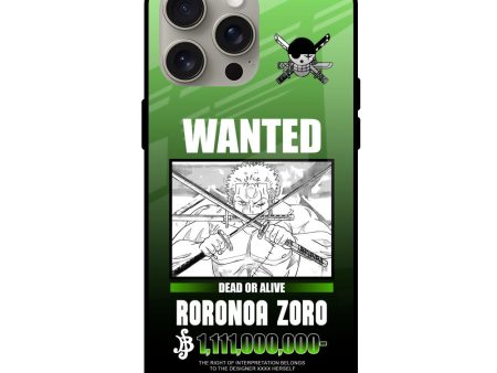 Zoro Wanted Glass Case for iPhone 15 Pro Max For Discount